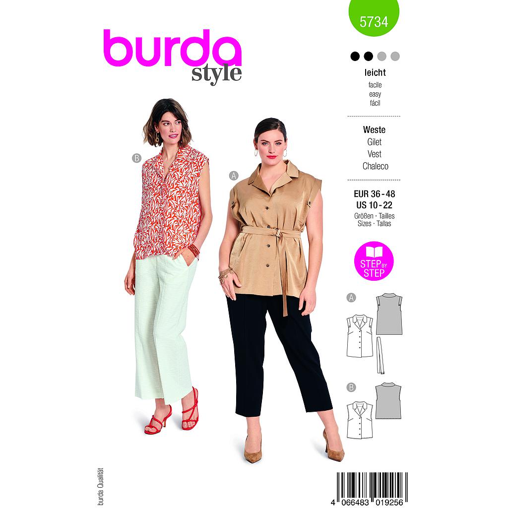 [B5734] Patron Burda 5734 - Gilet