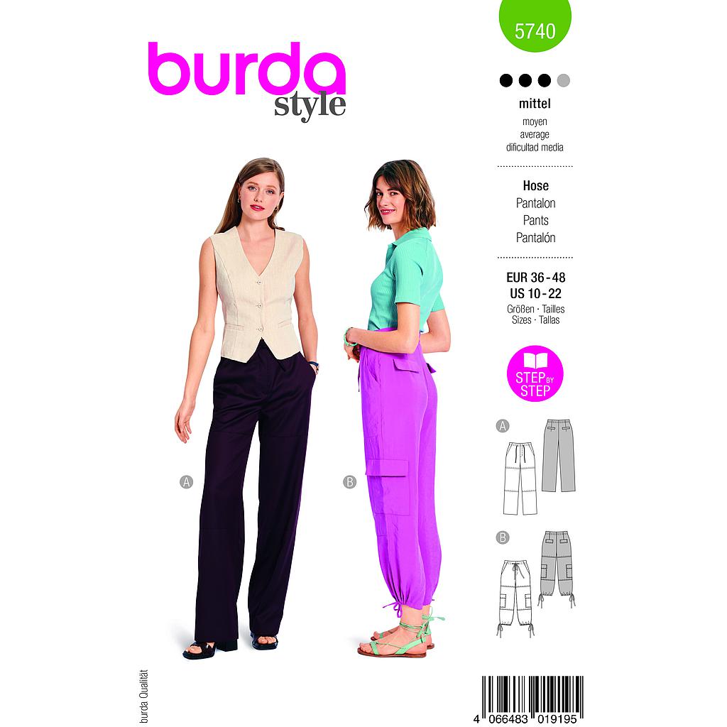 [B5740] Patron Burda 5740 - Pantalon