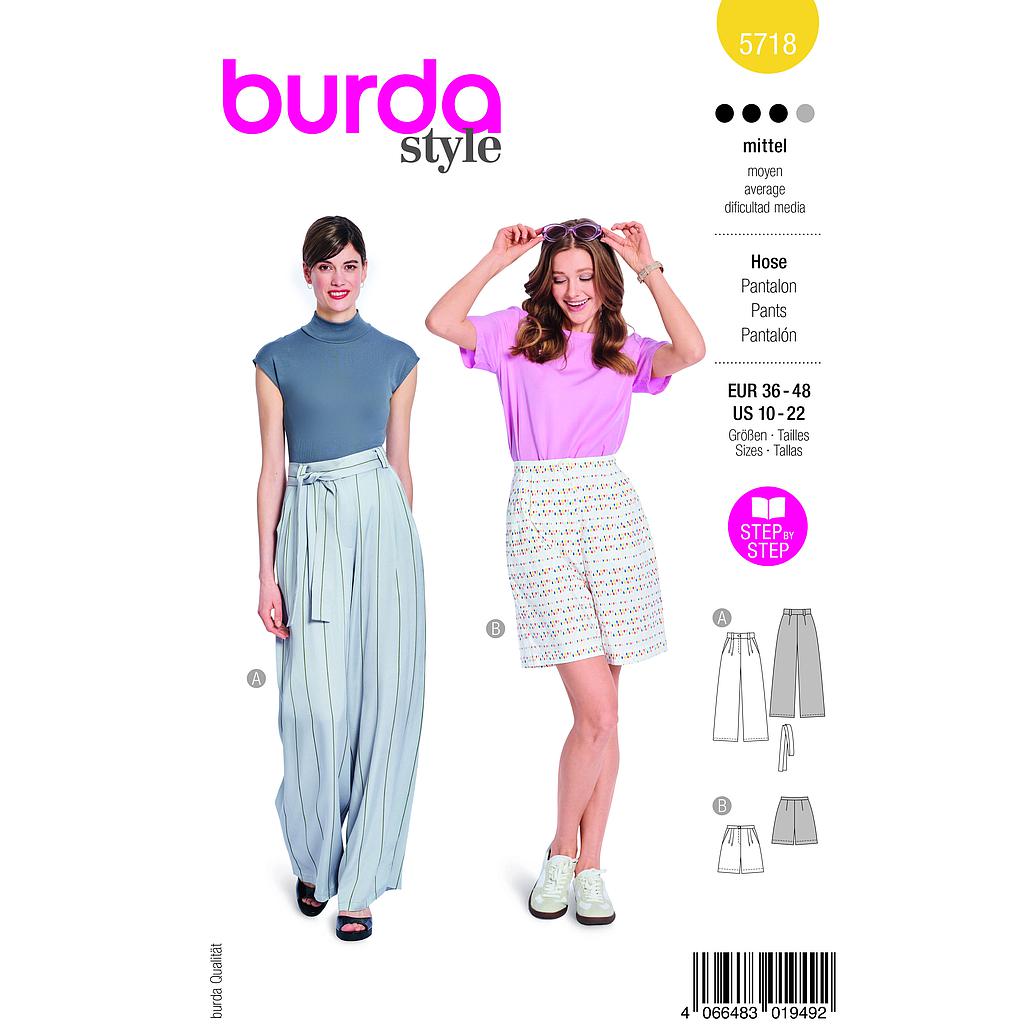 [B5718] Patron Burda 5718 - Pantalon 
