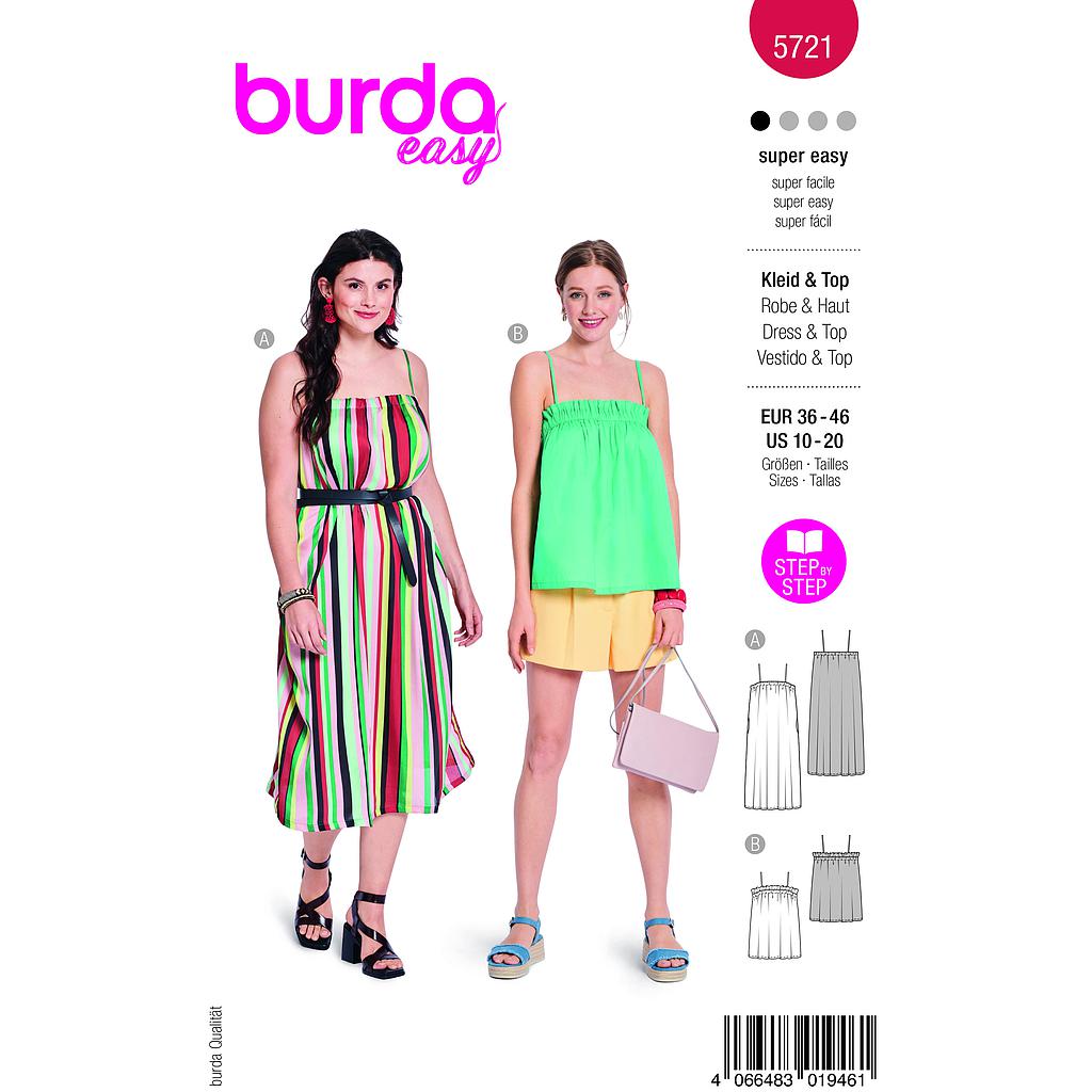 [B5721] Patron Burda 5721 - Robe & Top