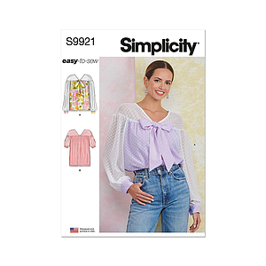 Patron Simplicity 9921 - Haut avec variations de manches