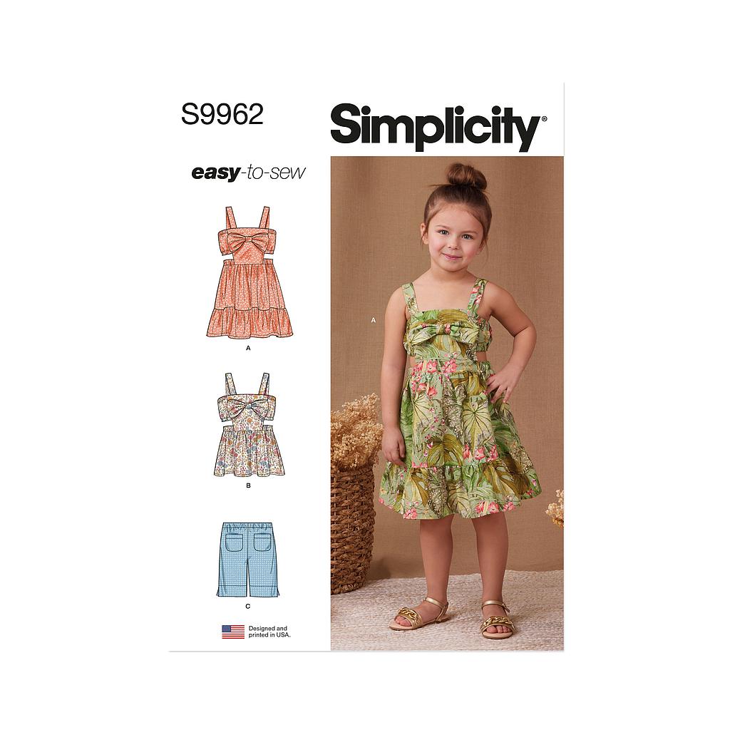 [S9962.A] Patron Simplicity 9962 - Robe, haut et short