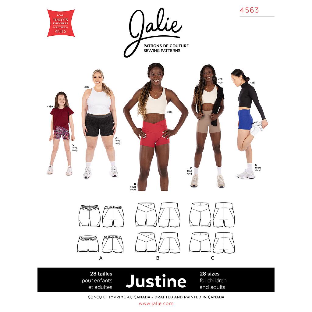 [JAL-4563] Patron Jalie 4563 - JUSTINE - Short athlétique ajusté