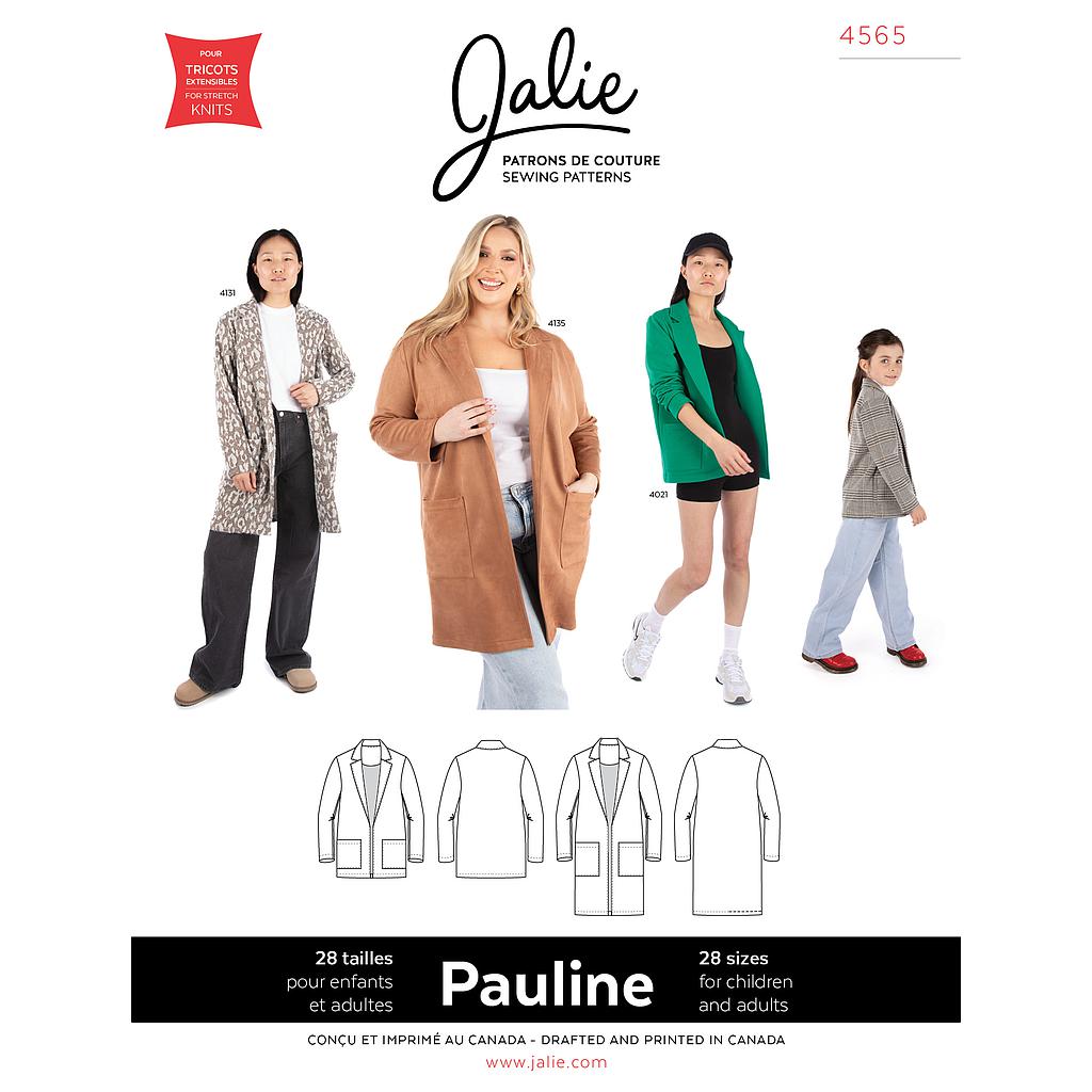 Patron Jalie 4565 - PAULINE - Cardigan ouvert style blazer