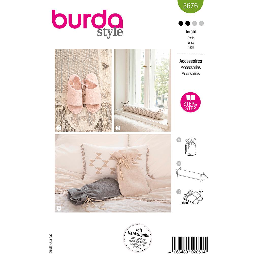 [B5676] Patron Burda 5676 - Housse et pantoufles