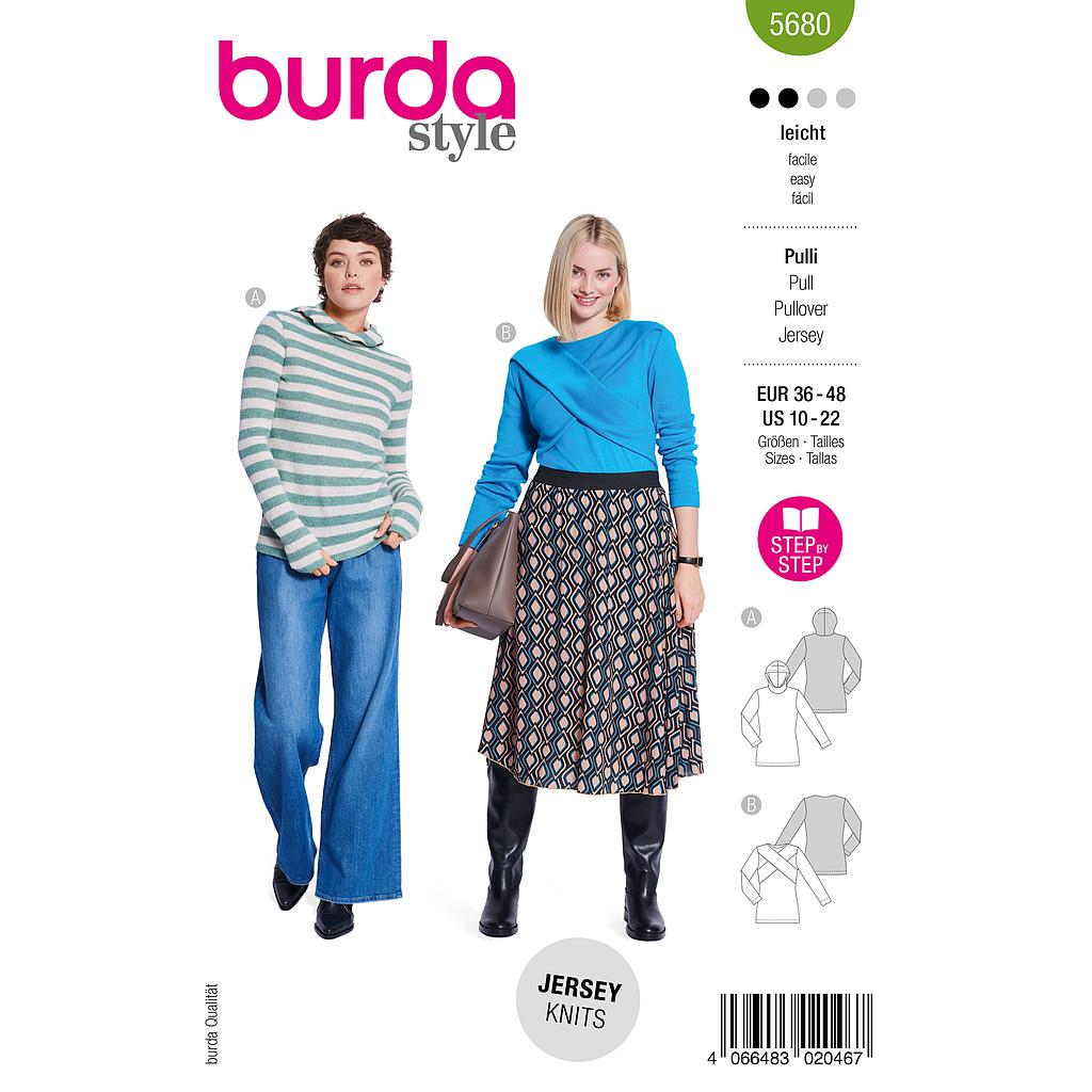 [B5680] Patron Burda 5680 - Pull et t-shirt