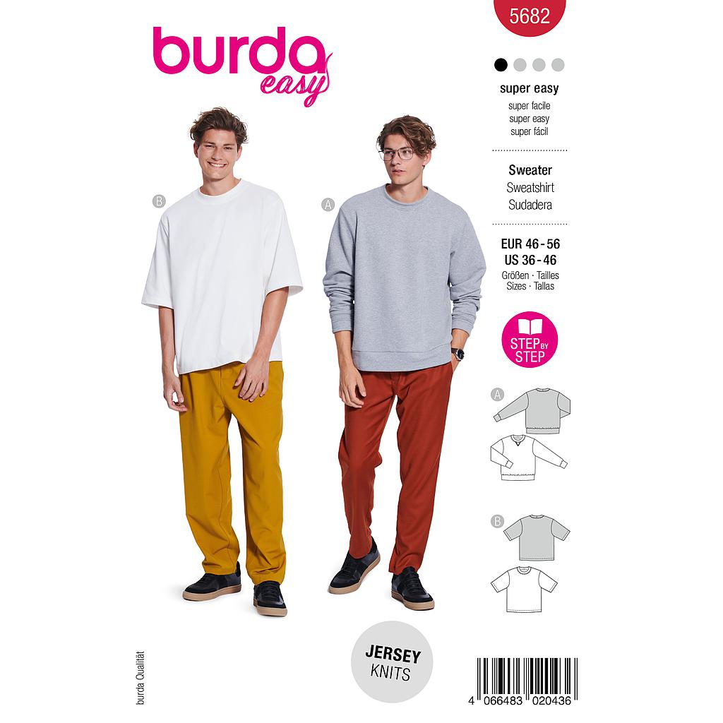[B5682] Patron Burda 5682 - Sweat-Shirt et t-shirt