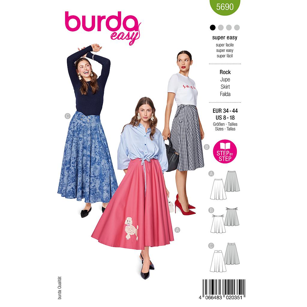 [B5690] Patron Burda 5690 - Jupe