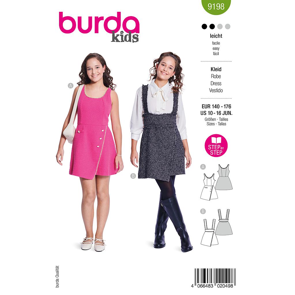 [B9198] Patron Burda 9198 - Robe