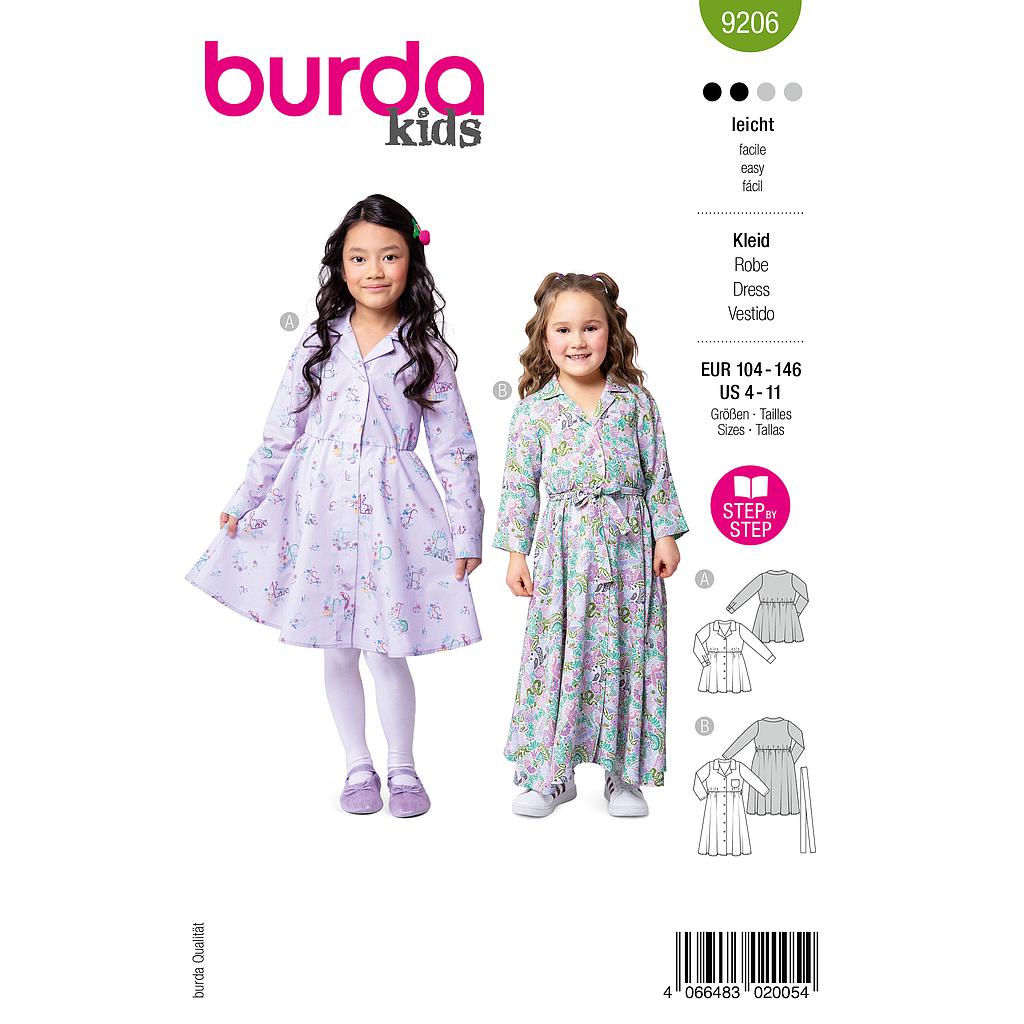 [B9206] Patron Burda 9206 - Robe