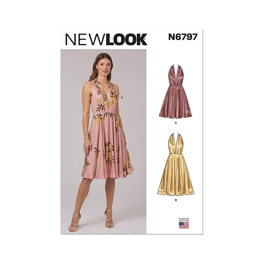 Patron New Look 6797 -  Robe femme en deux longueurs