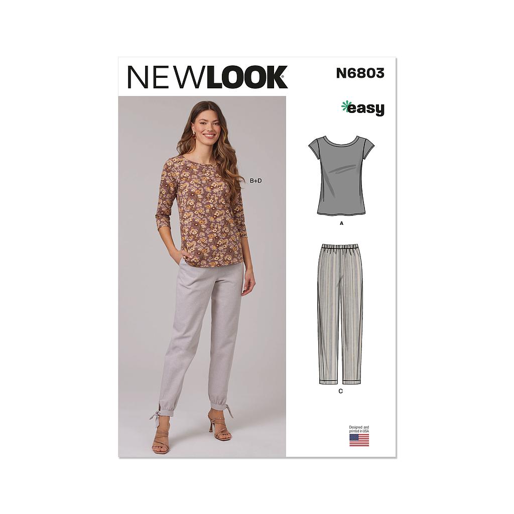 Patron New Look 6803 -  Hauts et pantalons en maille
