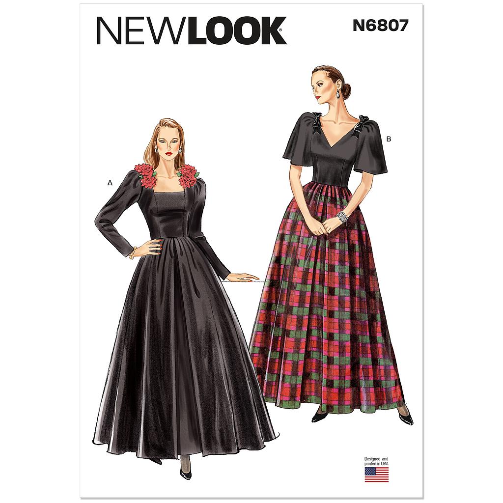 [NL6807] Patron New Look 6807 -  Robe de soirée