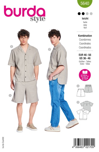 [B5640] Patron Burda 5640 - Chemise et short