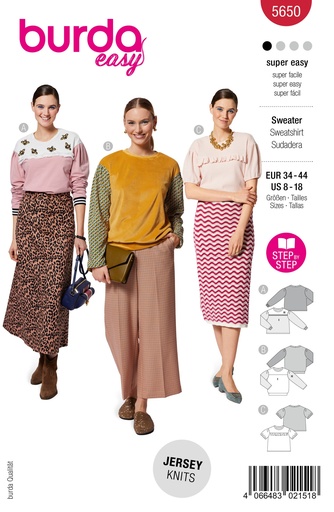 [B5650] Patron Burda 5650 - Sweat-shirt