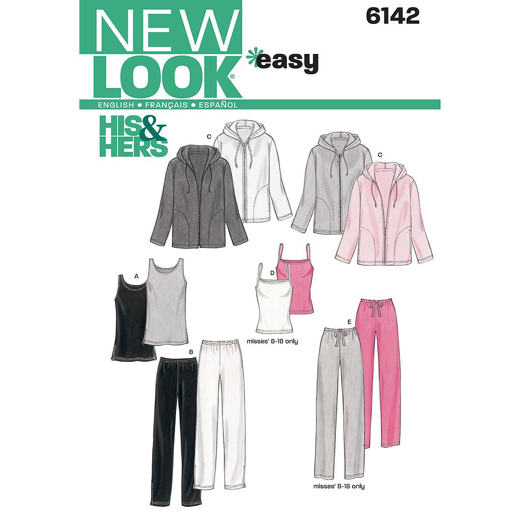 Patron New Look 6142 Vêtements de sport