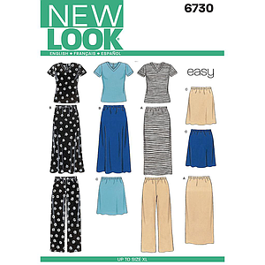 Patron New Look 6730 Jupe, pantalon, Tee-Shirt 