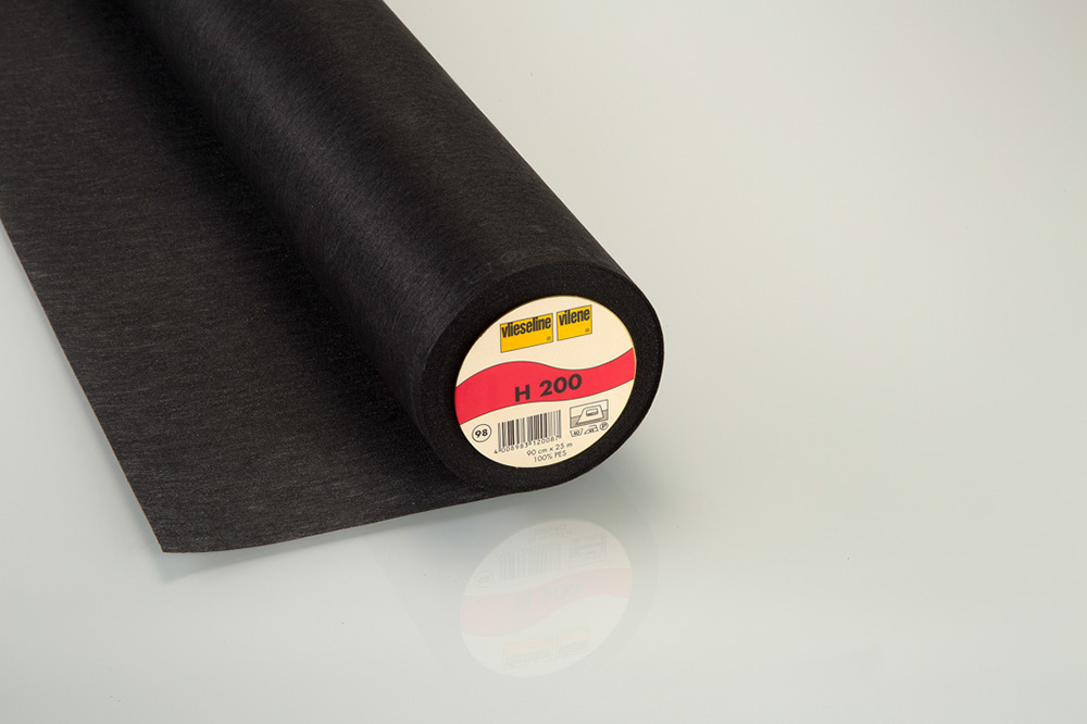 H 200 Entretela termoadhesiva ligera - negro - 25m x 90cm