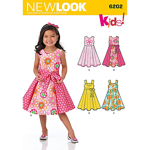 Patron New Look 6202 Robes et ceinture pour filelttes