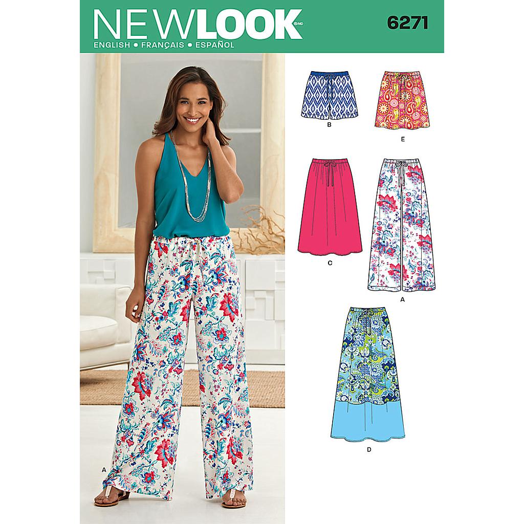 [NL6271] Patron New Look 6271 Jupe, short et pantalon 