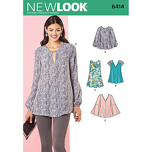 Patrón New Look 6414 Top y camisa 