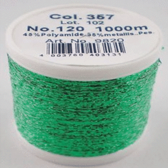 Bobine de fil tricot METALLIC n°120 : 1000m : 357 Green