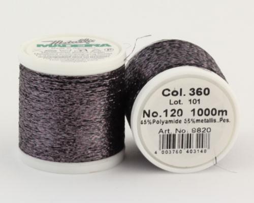 Bobine de fil tricot METALLIC n°120 : 1000m : 360 Dark grey