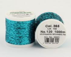 Bobine de fil tricot METALLIC n°120 : 1000m : 365 Turquoise