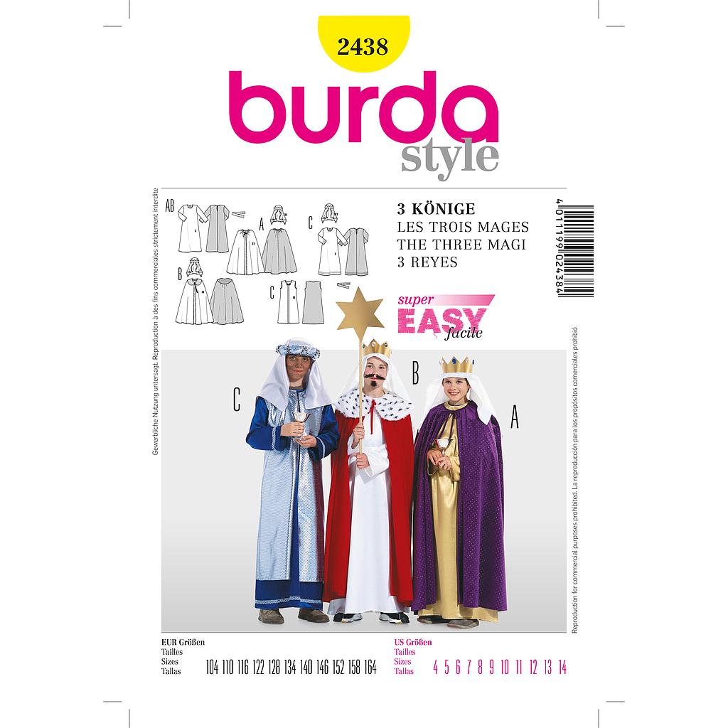 [B2438] Patron Burda Carnaval 2438 - Déguisement Historique Les Rois Mages enfant