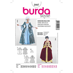 Patrón Nº2447 Burda Histórica: Vestido rococó