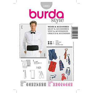 Patron Burda 3403 Gilet & accessoires