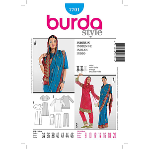 Patrón Nº7701 Burda Histórica: India