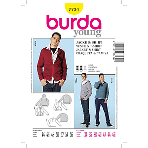 Patron Burda 7734 Veste, shirt