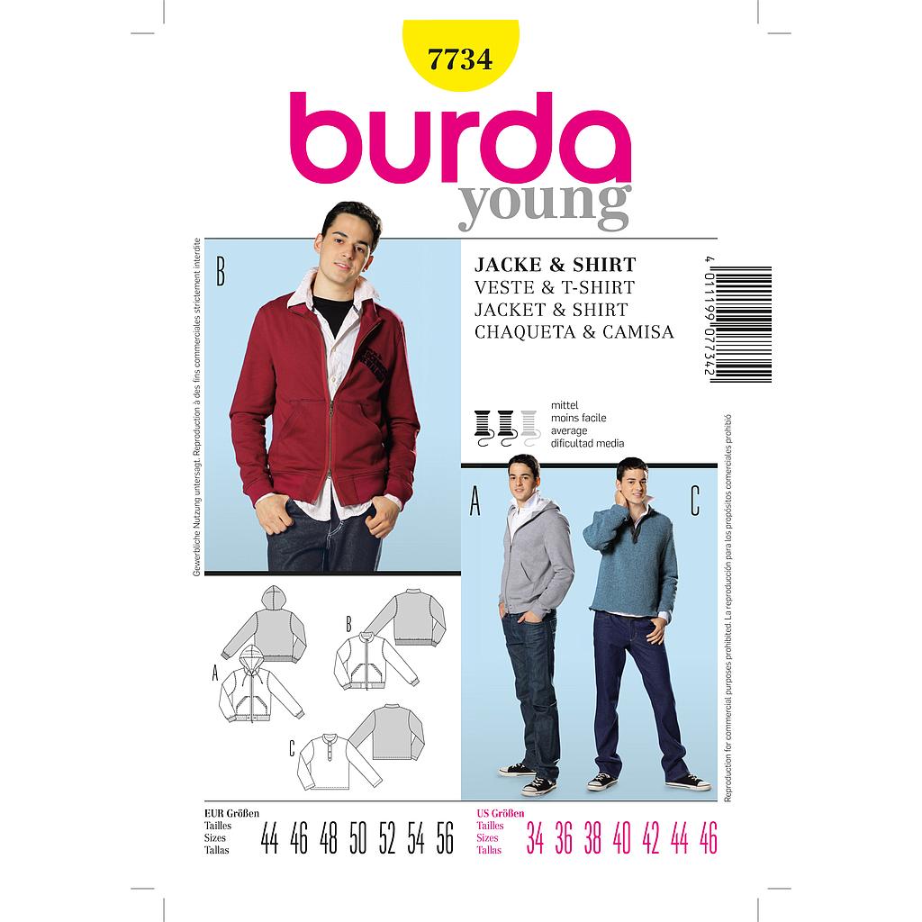 [B7734] Patron Burda 7734 Veste, shirt