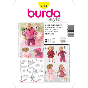 Patron Burda Creative 7753 Vêtements de poupées