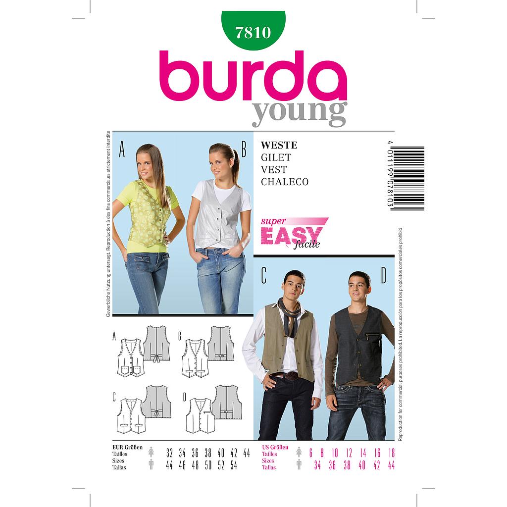 [B7810] Patron Burda 7810 Gilet