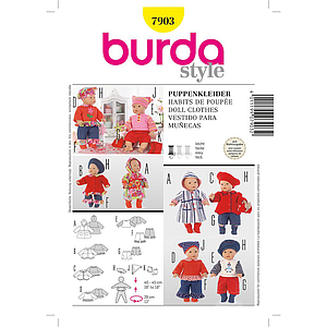 Patron Burda Creative 7903 Robes de poupées