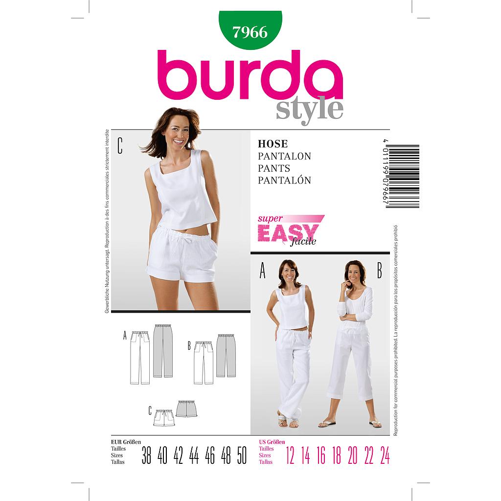 [B7966] Patron Burda 7966 Pantalon