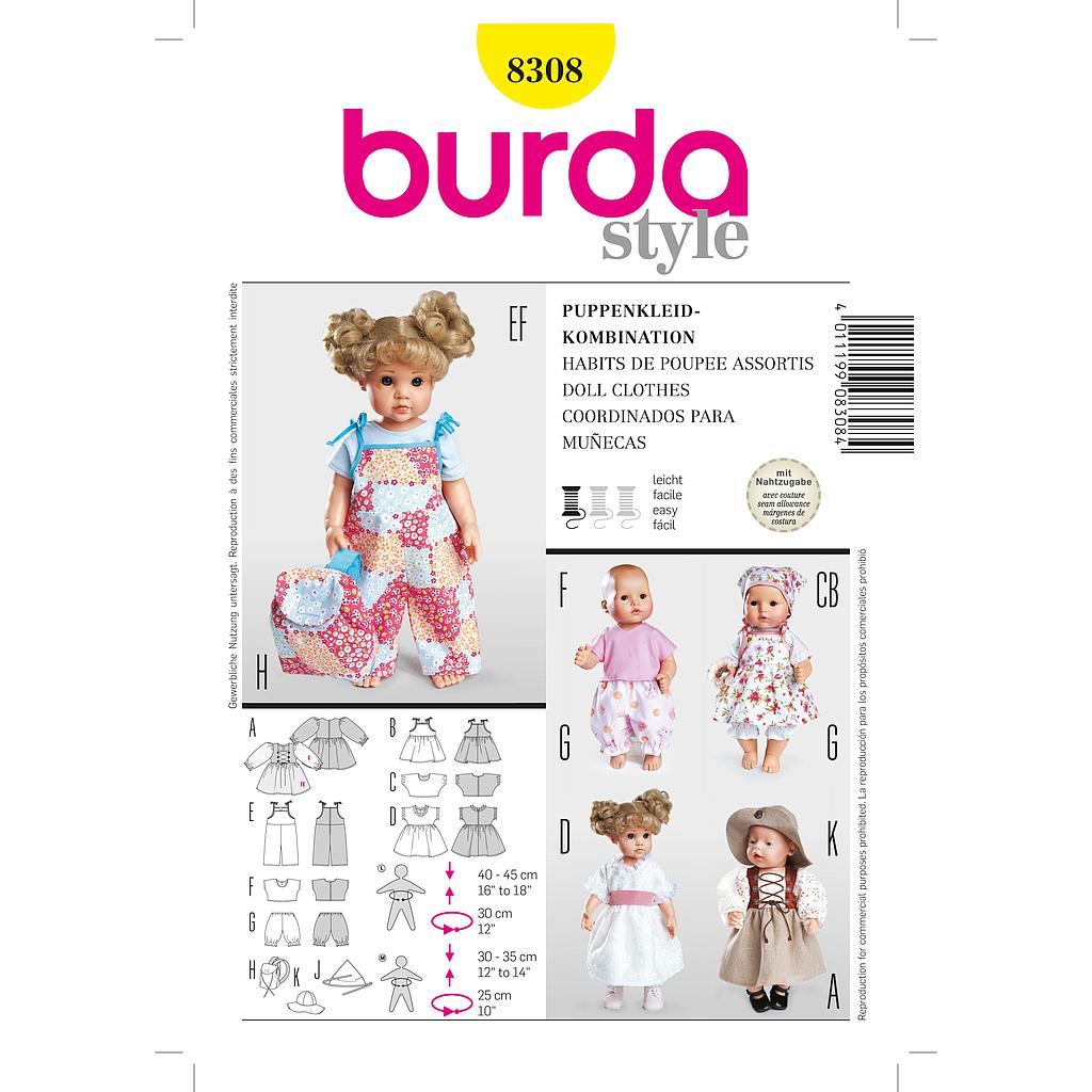 [B8308] Patron Burda Creative 8308 Coordonnés