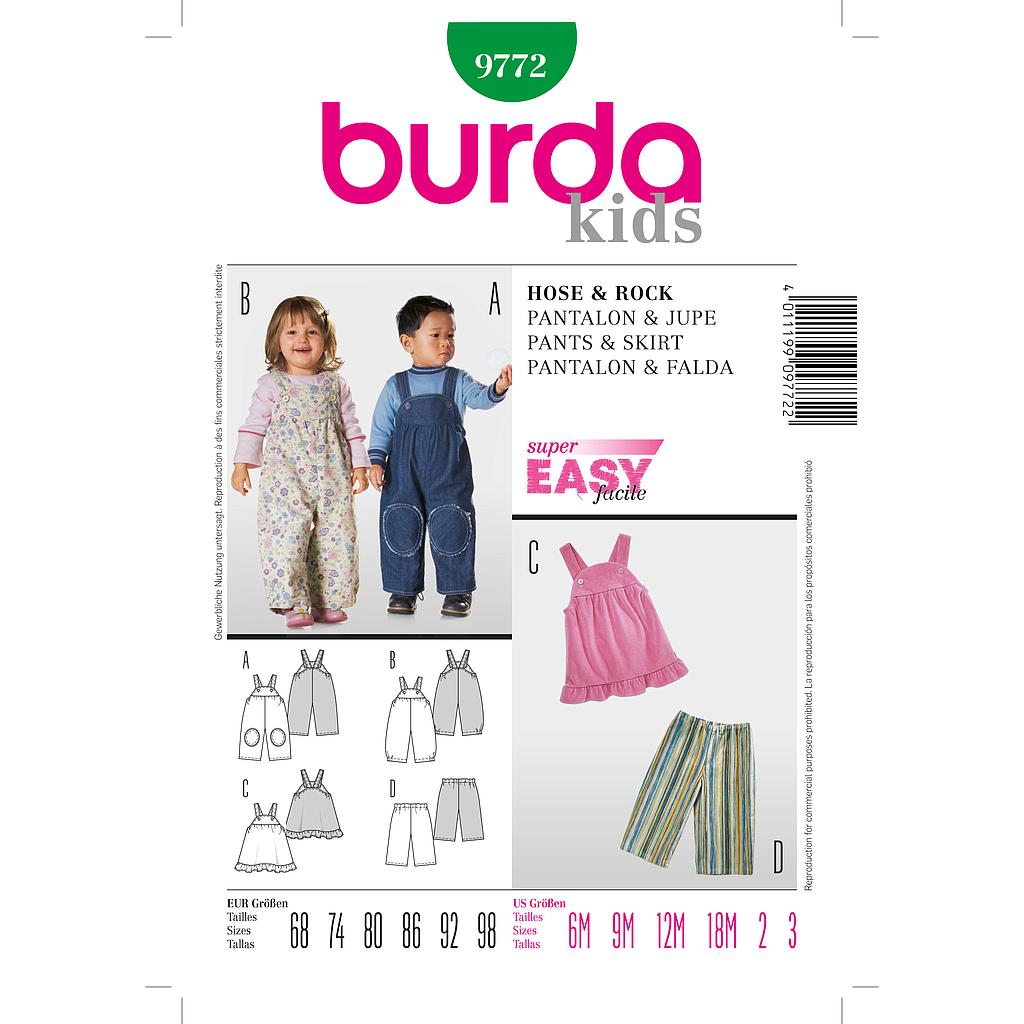 [B9772] Patron N°9772 Burda kids : Pantalon et jupe