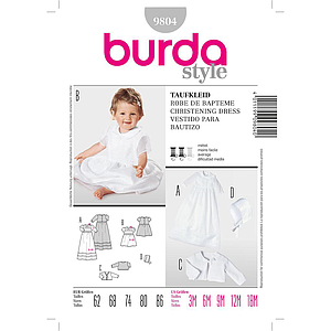 Patron Burda 9804 Kids Robe de baptême