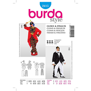 Patrón Burda 2415 Carnaval Pingüino, payaso 