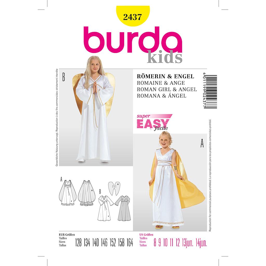 [B2437] Patron Burda Carnaval 2437 - Déguisement Dame romaine et  Ange enfant