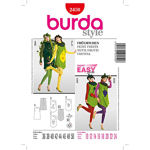 Patron Burda Carnaval 2450 - Déguisement Tutti Frutti Femme