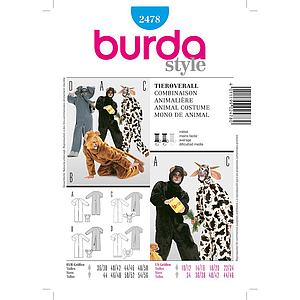 Patrón Burda 2478 Carnaval Combinación animal 