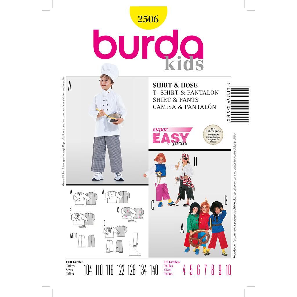 [B2506] Patron Burda Carnaval 2506 - Déguisement Tunique et pantalon enfant