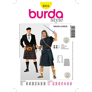 Patron Burda Carnaval 2515 - Déguisement Ecossais & Highlander Homme