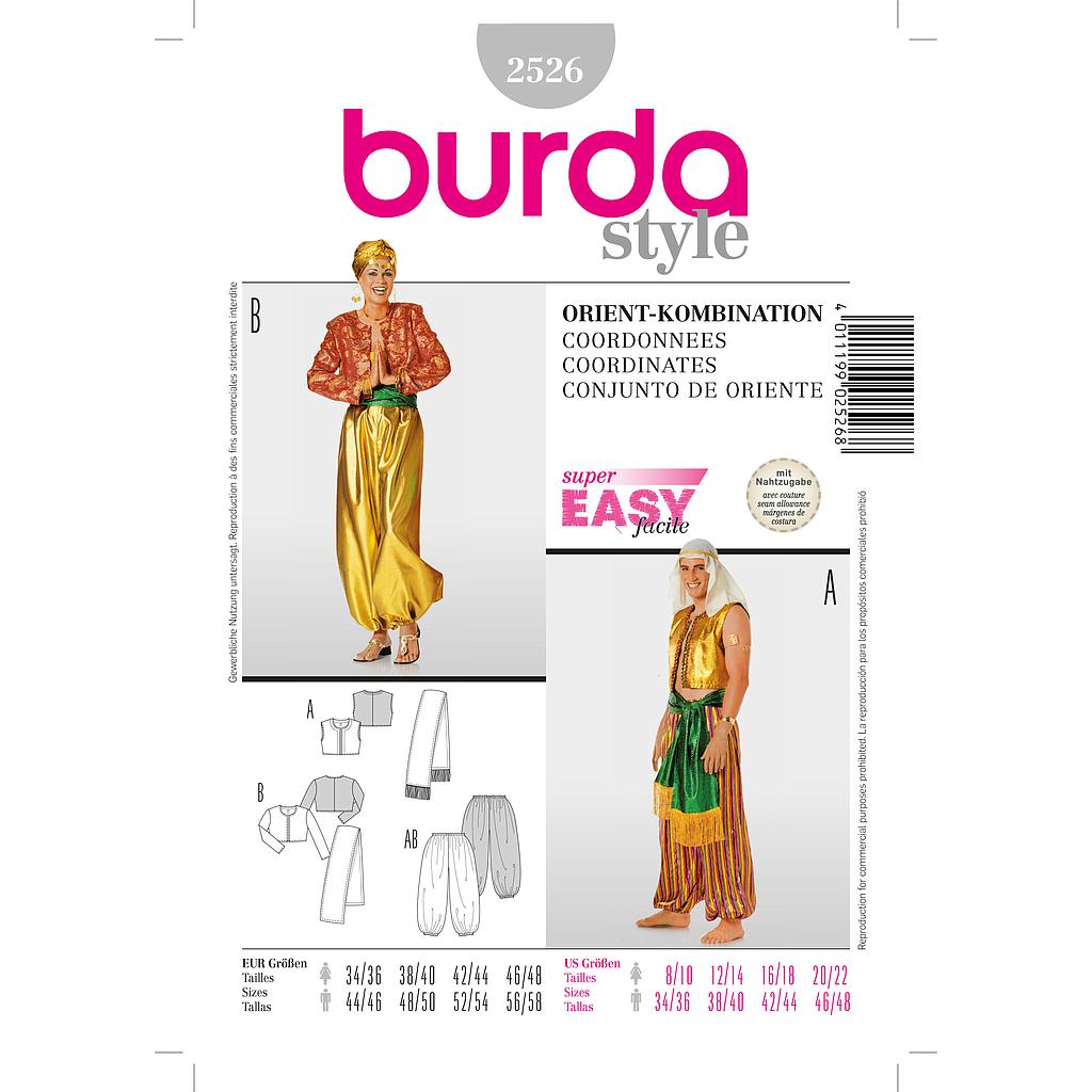 [B2526] Patron Burda Carnaval 2526 - Déguisement Costumes orientaux Adultes Mixte