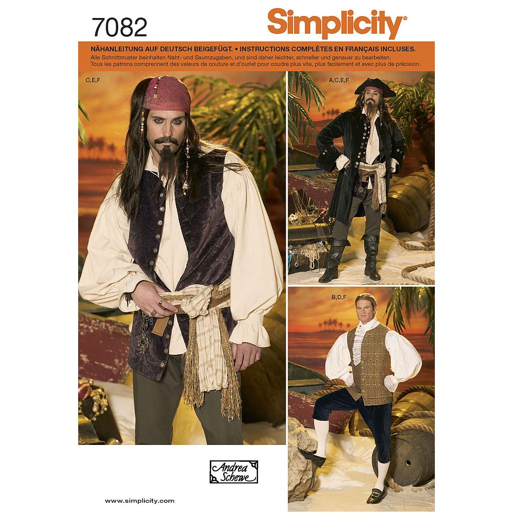Patron Simplicity 4923 costume pirate hommes# 