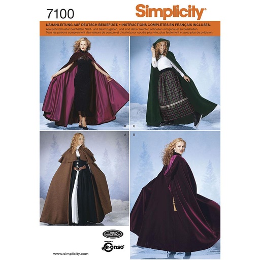 [S5794.A-(S7100)] Patron N°7100.a Simplicity : cape
